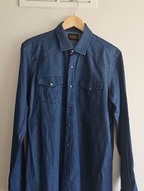Tod's Men's Blue Denim Western Shirt